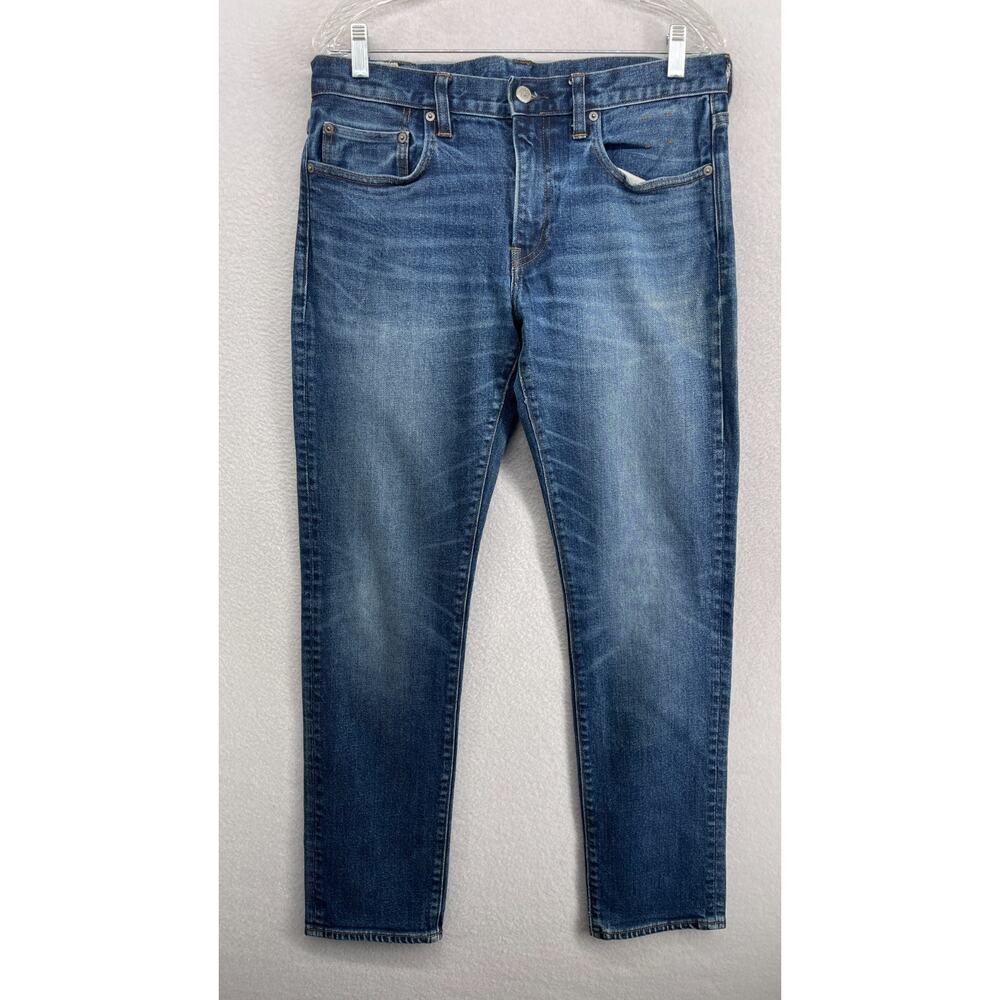 J.CREW Jeans Mens 33x32 484 Slim Fit Stretch Kurabo Japanese Denim Tapered Blue